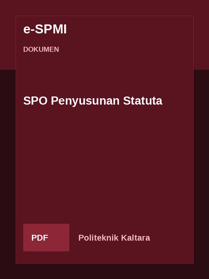 Cover SPO Penyusunan Statuta