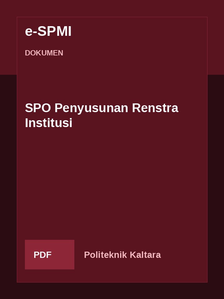 Cover SPO Penyusunan Renstra Institusi