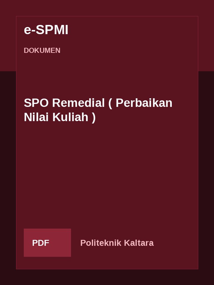 Cover SPO Remedial ( Perbaikan Nilai Kuliah )