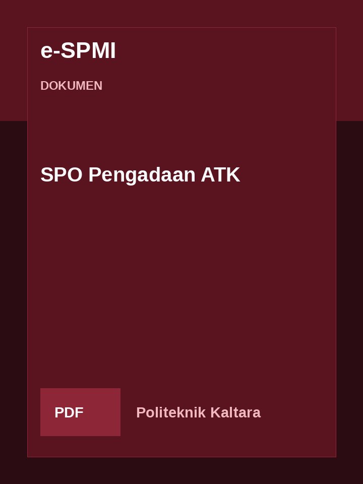 Cover SPO Pengadaan ATK