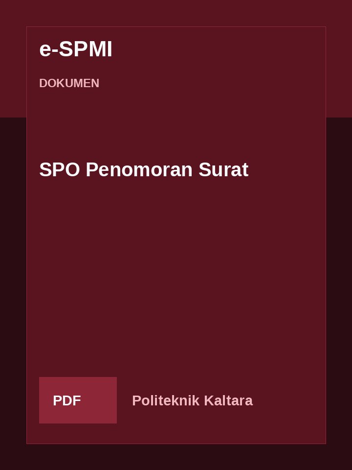 Cover SPO Penomoran Surat