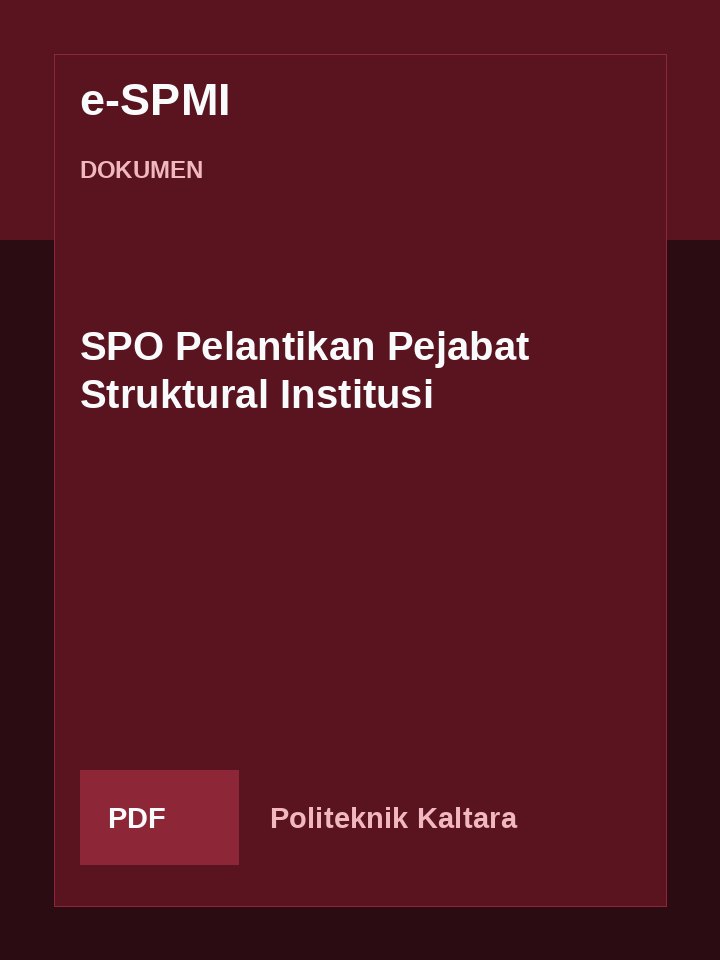 Cover SPO Pelantikan Pejabat Struktural Institusi