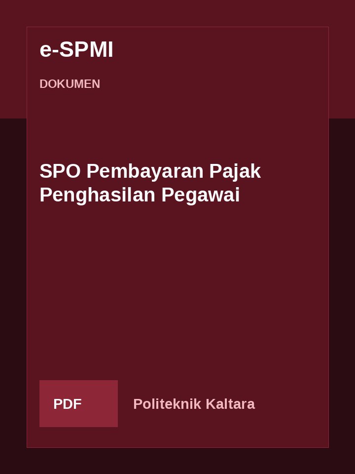 Cover SPO Pembayaran Pajak Penghasilan Pegawai
