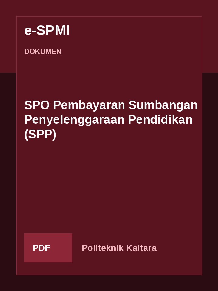 Cover SPO Pembayaran Sumbangan Penyelenggaraan Pendidikan (SPP)