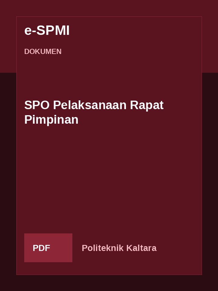 Cover SPO Pelaksanaan Rapat Pimpinan