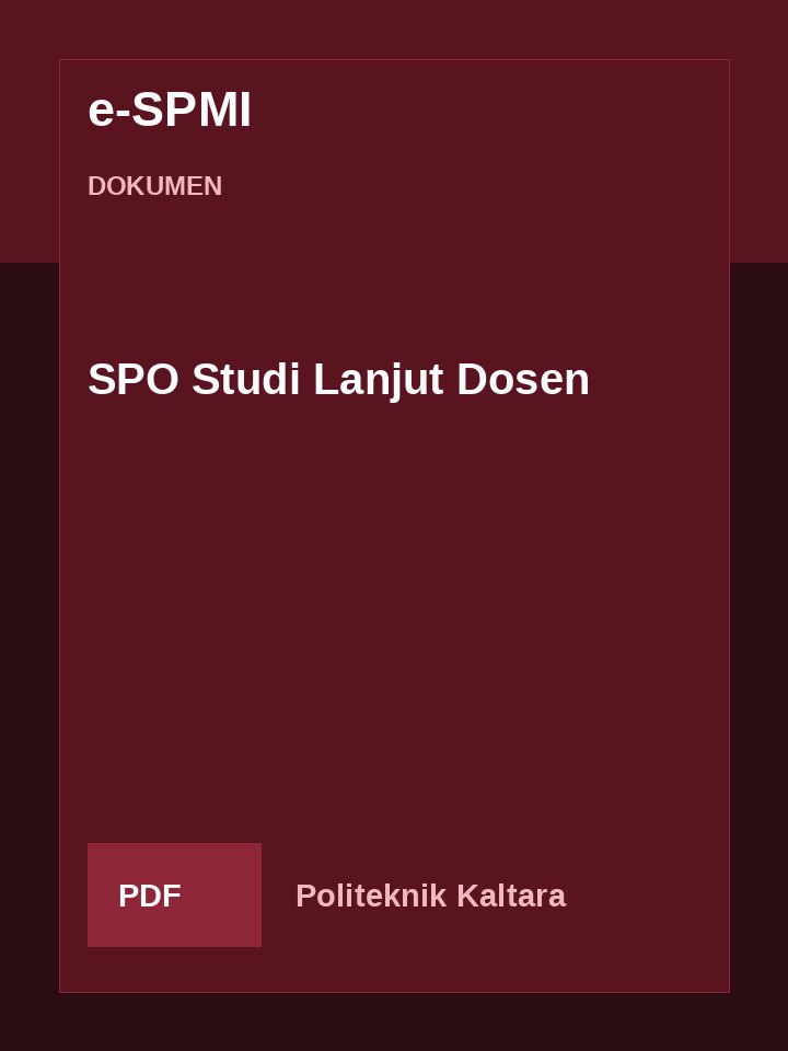 Cover SPO Studi Lanjut Dosen