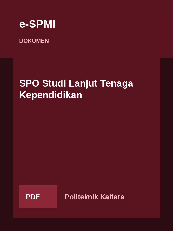 Cover SPO Studi Lanjut Tenaga Kependidikan