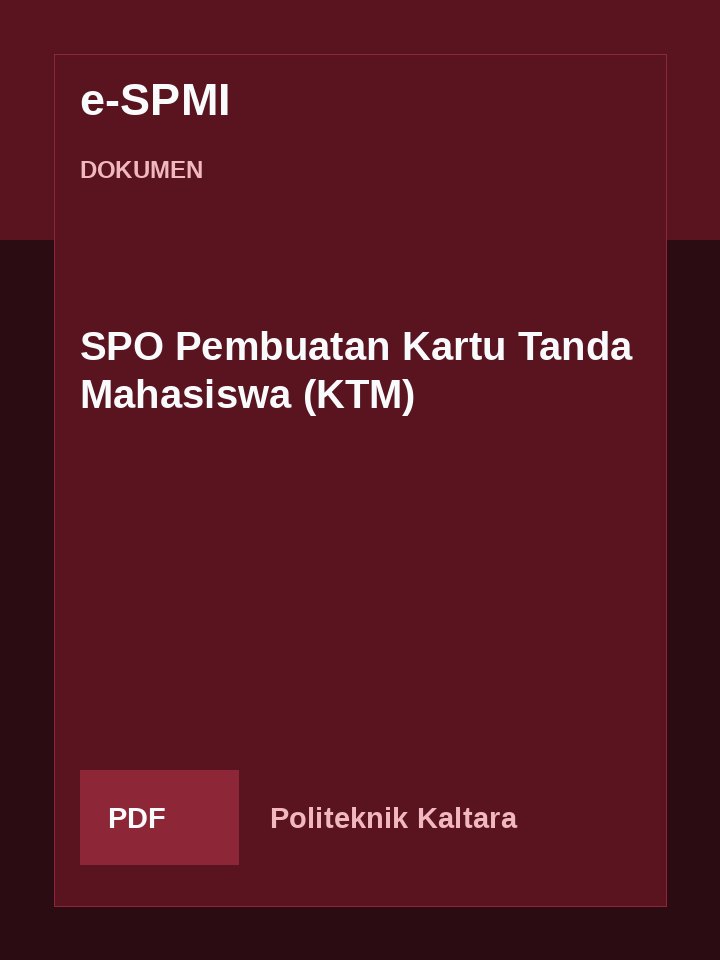 Cover SPO Pembuatan Kartu Tanda Mahasiswa (KTM)