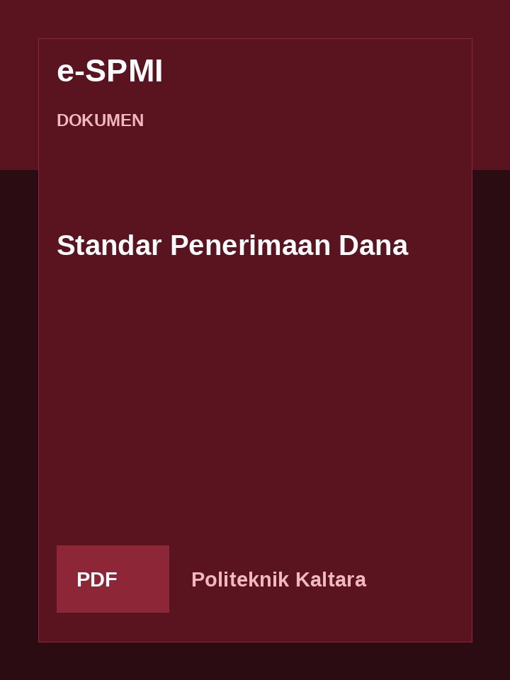 Cover Standar Penerimaan Dana