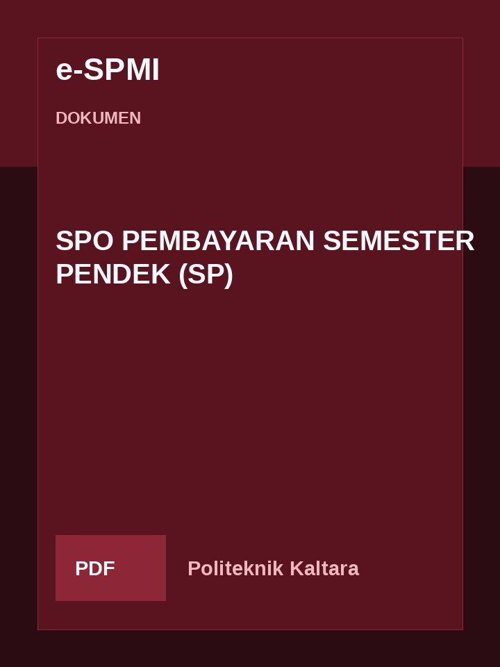 Cover SPO PEMBAYARAN SEMESTER PENDEK (SP)