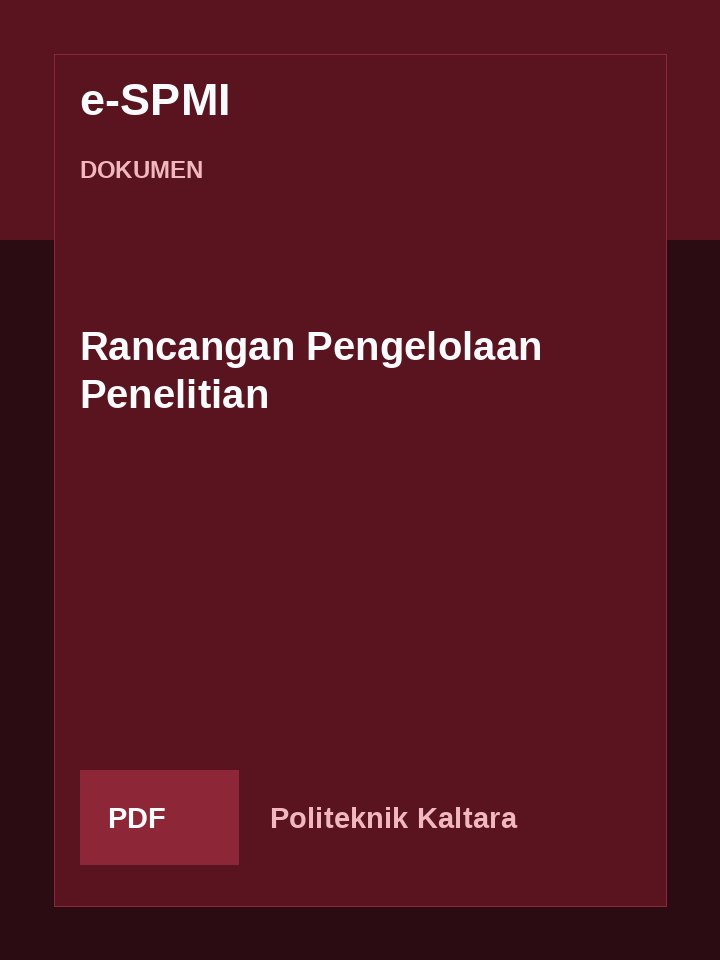 Cover Rancangan Pengelolaan Penelitian