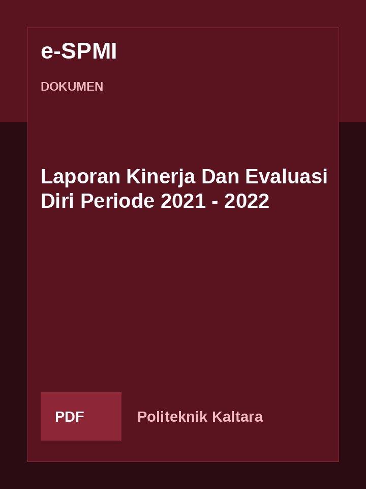 Cover Laporan Kinerja Dan Evaluasi Diri Periode 2021 - 2022