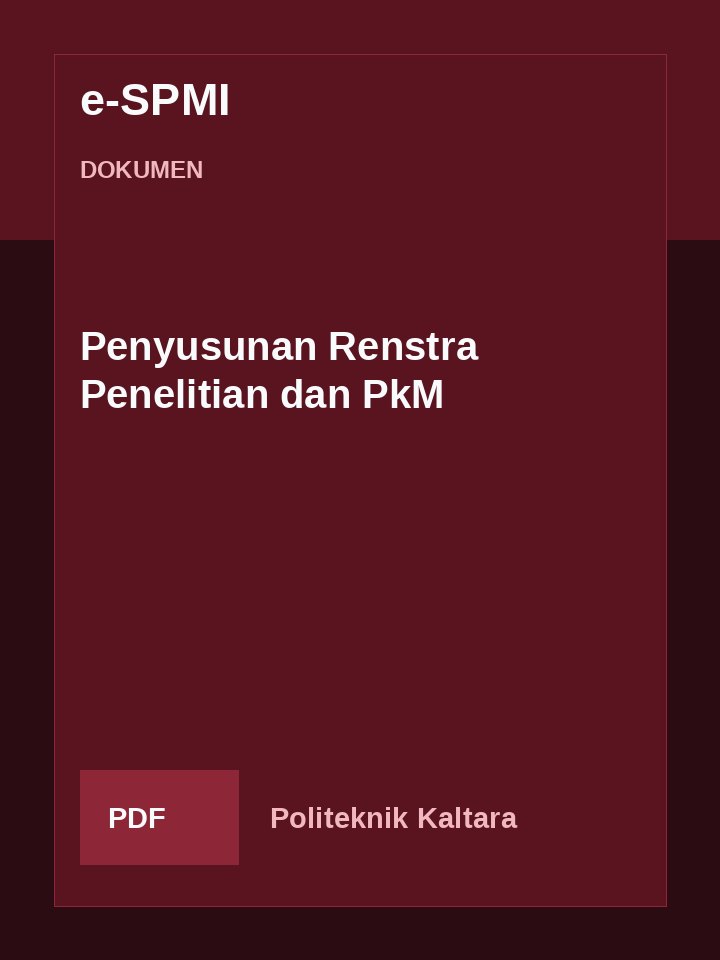 Cover Penyusunan Renstra Penelitian dan PkM