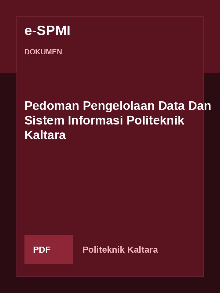 Cover Pedoman Pengelolaan Data Dan Sistem Informasi Politeknik Kaltara