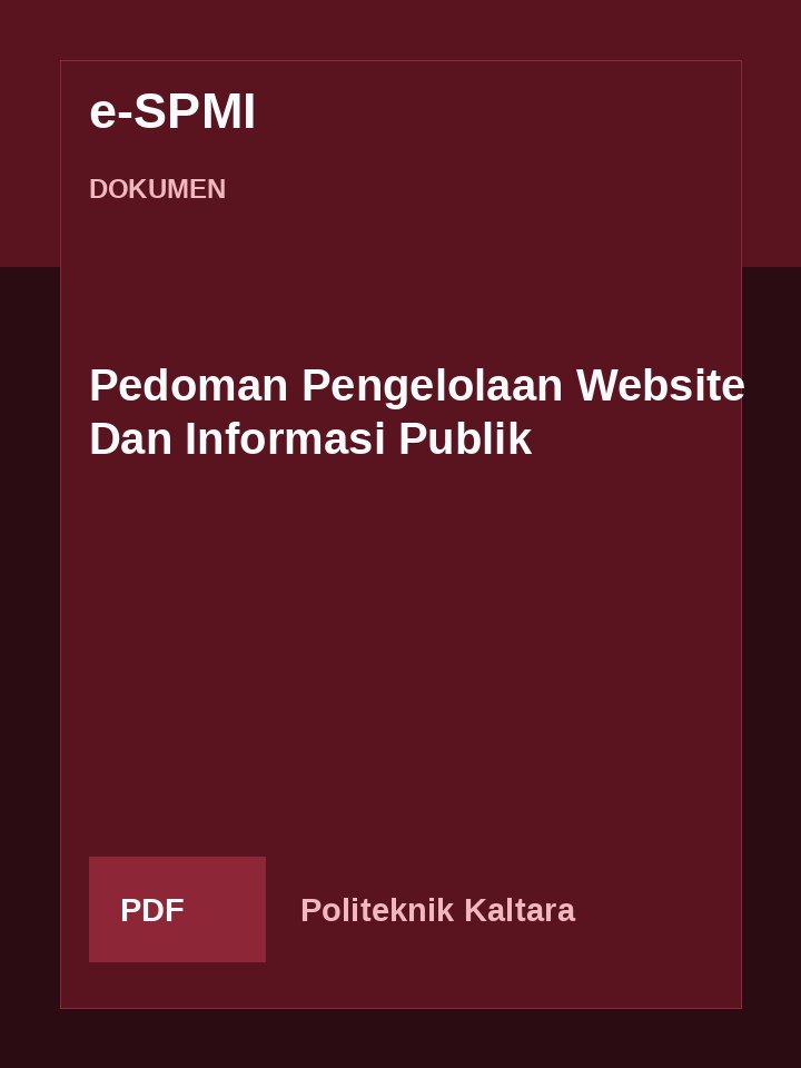 Cover Pedoman Pengelolaan Website Dan Informasi Publik