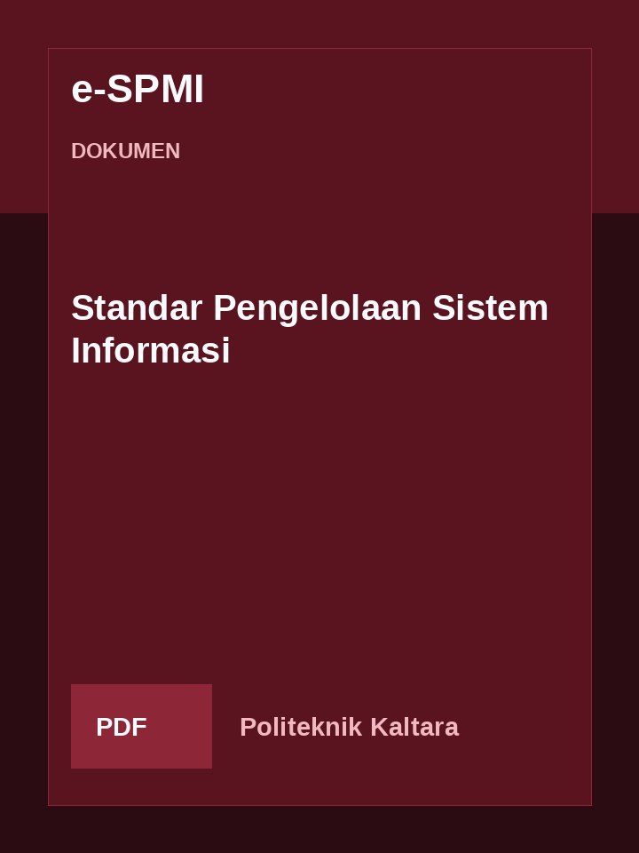 Cover Standar Pengelolaan Sistem Informasi