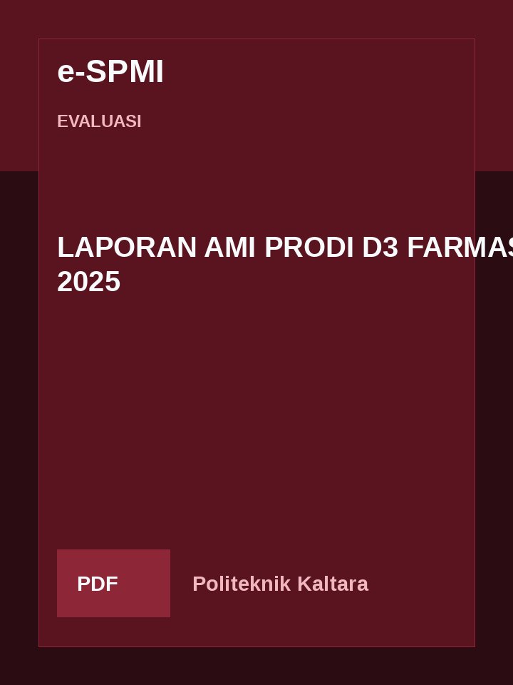 Cover LAPORAN AMI PRODI D3 FARMASI 2025