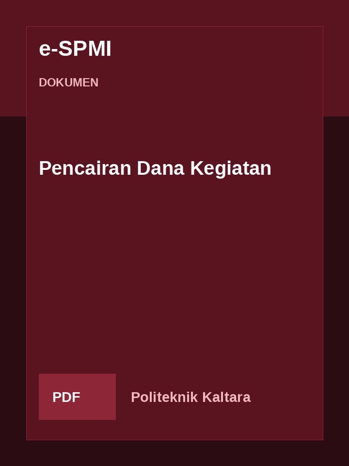 Cover Pencairan Dana Kegiatan