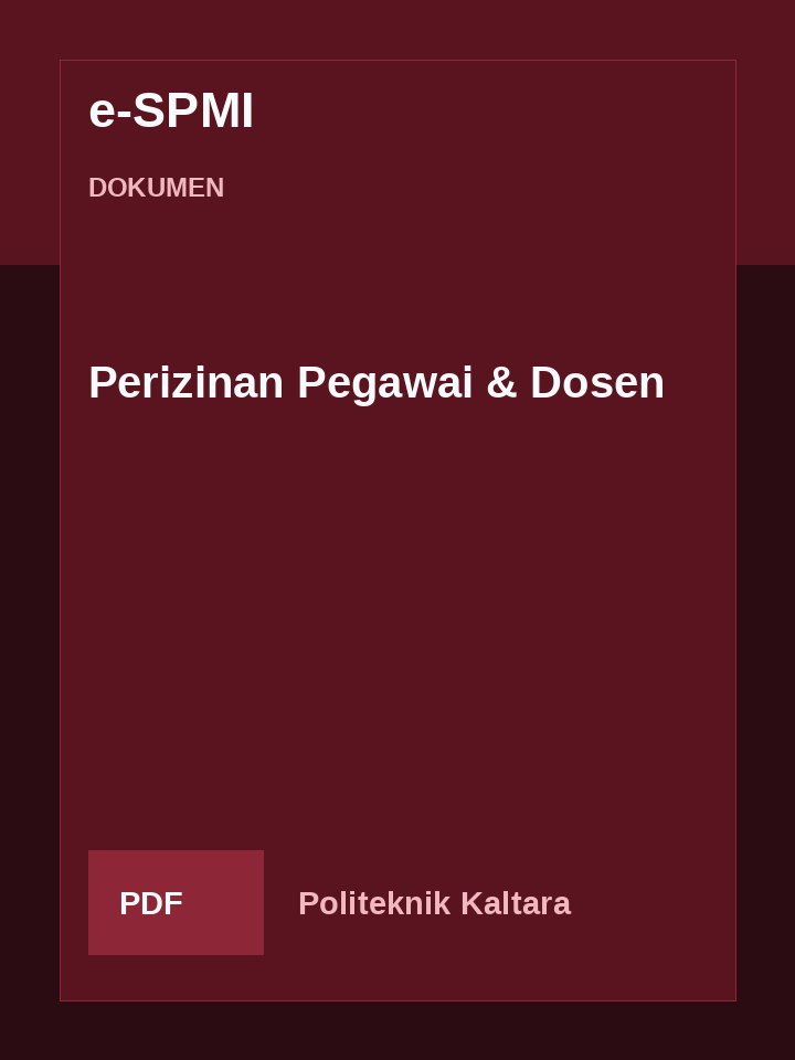 Cover Perizinan Pegawai & Dosen