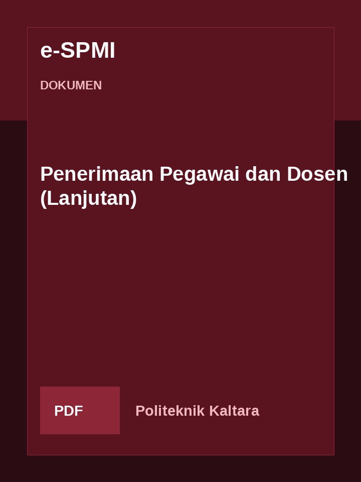 Cover Penerimaan Pegawai dan Dosen (Lanjutan)