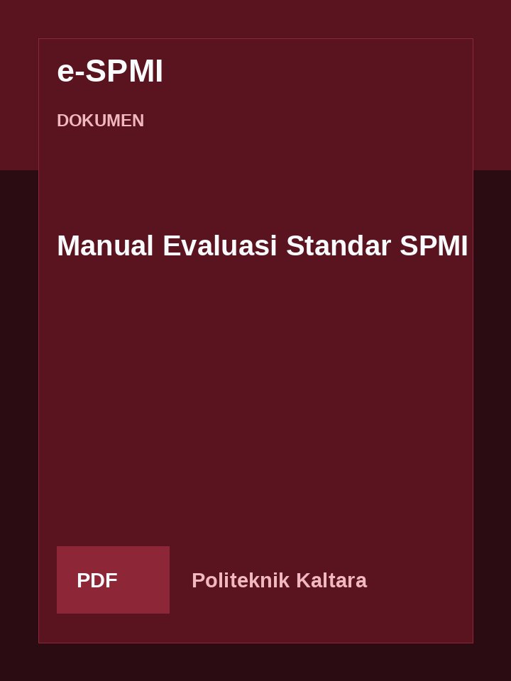 Cover Manual Evaluasi Standar SPMI