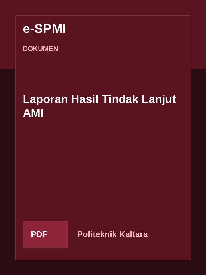 Cover Laporan Hasil Tindak Lanjut AMI