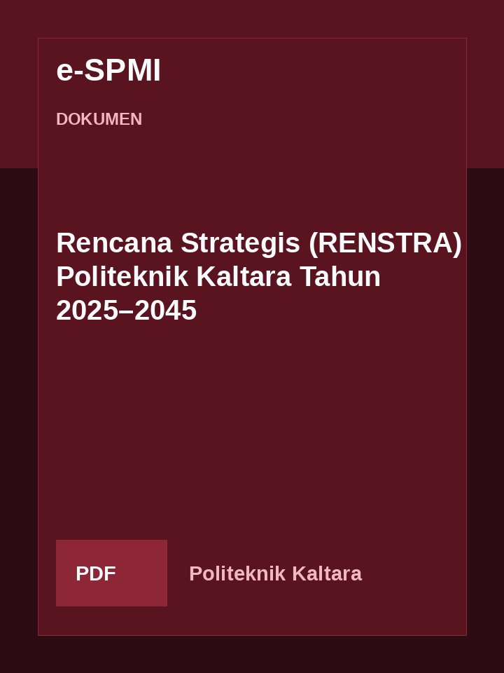 Cover Rencana Strategis (RENSTRA) Politeknik Kaltara Tahun 2025–2045