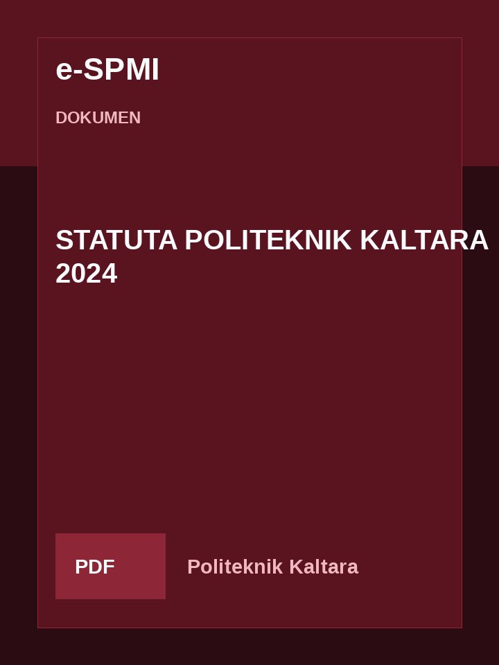 Cover STATUTA POLITEKNIK KALTARA 2024