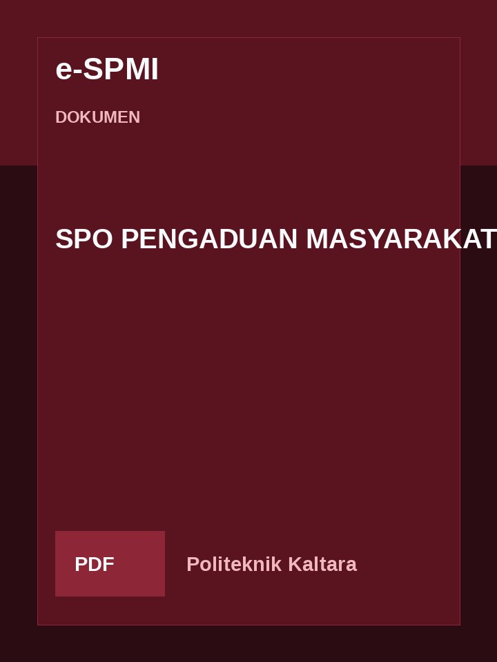 Cover SPO PENGADUAN MASYARAKAT