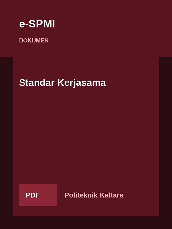 Cover Standar Kerjasama