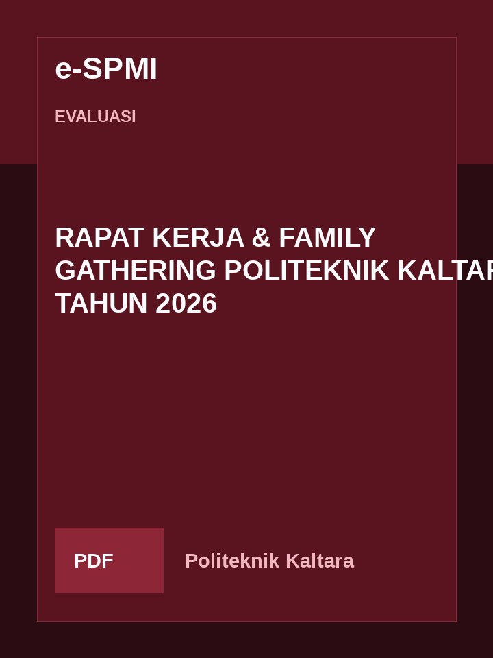 Cover RAPAT KERJA & FAMILY GATHERING POLITEKNIK KALTARA TAHUN 2026