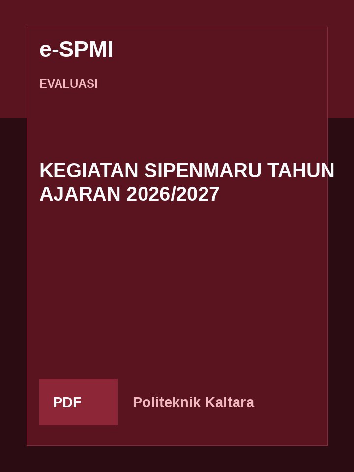 Cover KEGIATAN SIPENMARU TAHUN AJARAN 2026/2027