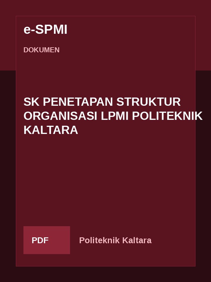 Cover SK PENETAPAN STRUKTUR ORGANISASI LPMI POLITEKNIK KALTARA