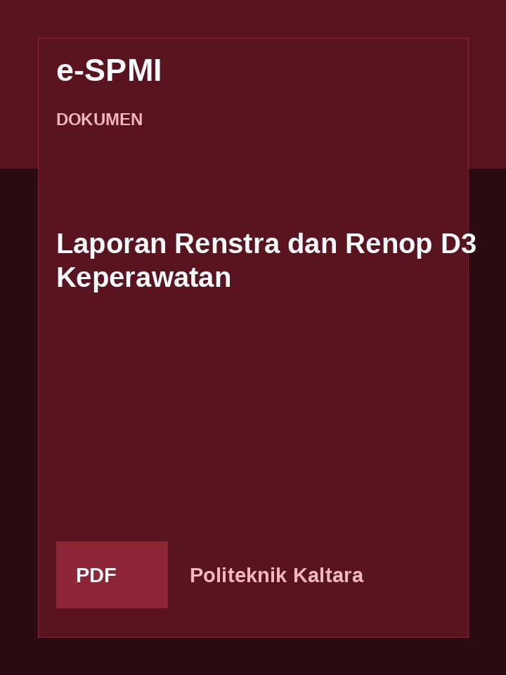 Cover Laporan Renstra dan Renop D3 Keperawatan